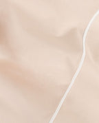 Percale flat sheet with bourdon stitching | Nude with white border