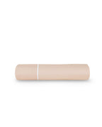 Percale flat sheet with bourdon stitching | Nude with white border
