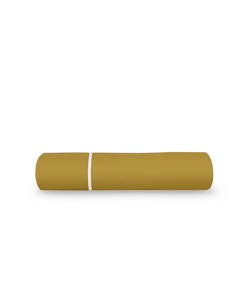 Flat sheet Cotton percale Piping finish | Bronze Green with White Border