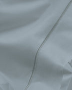 Flat Percale Cotton Sheet with Bourdon Stitch | Grey with Grey Piping