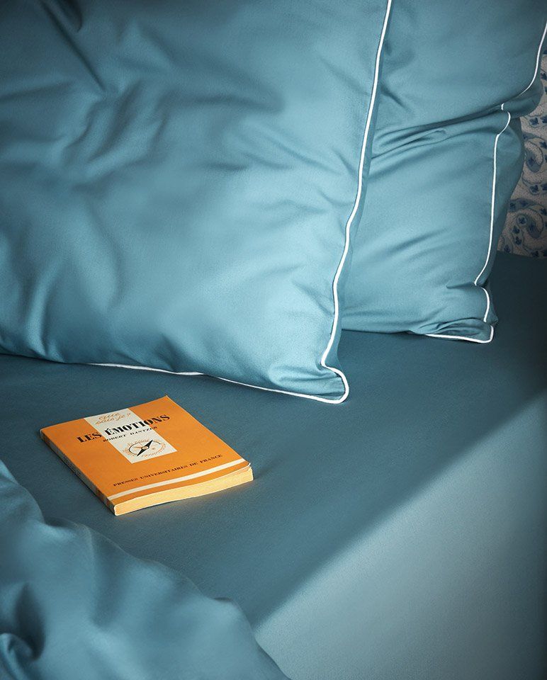Drap housse Percale de coton | Bleu Chardin