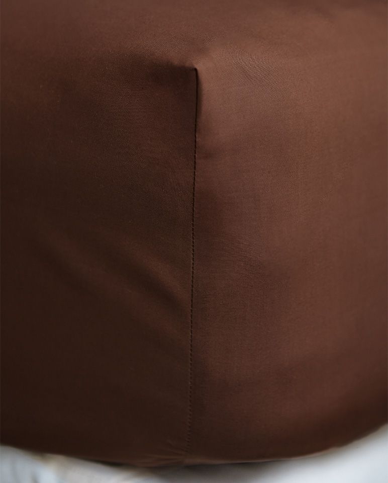 Drap housse Percale de coton | Chocolat