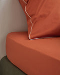 Drap housse Percale de coton | Terracotta