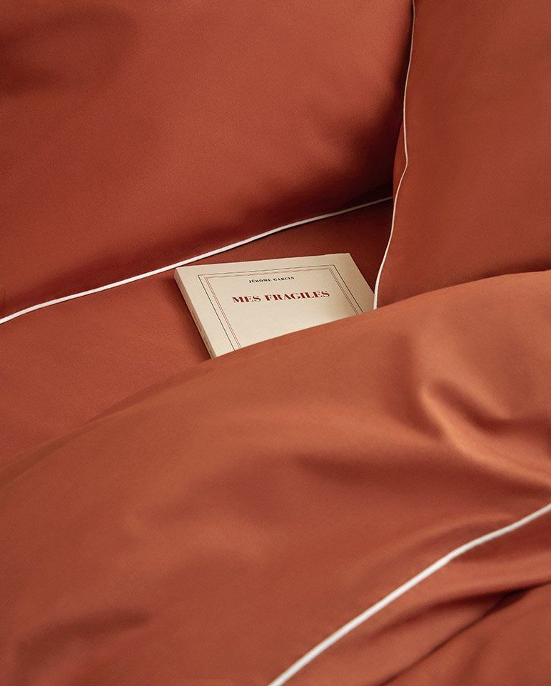 Drap housse Percale de coton | Terracotta
