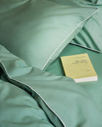 Drap housse Percale de coton | Vert Lichen