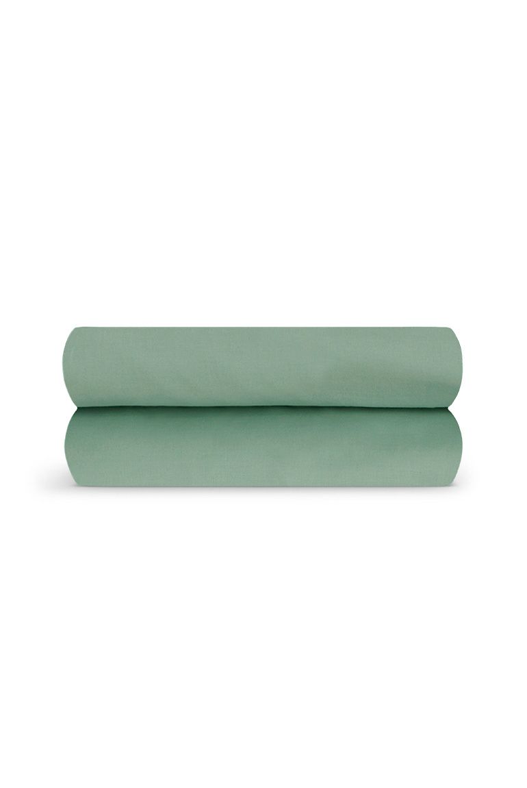 Drap housse Percale de coton | Vert Lichen