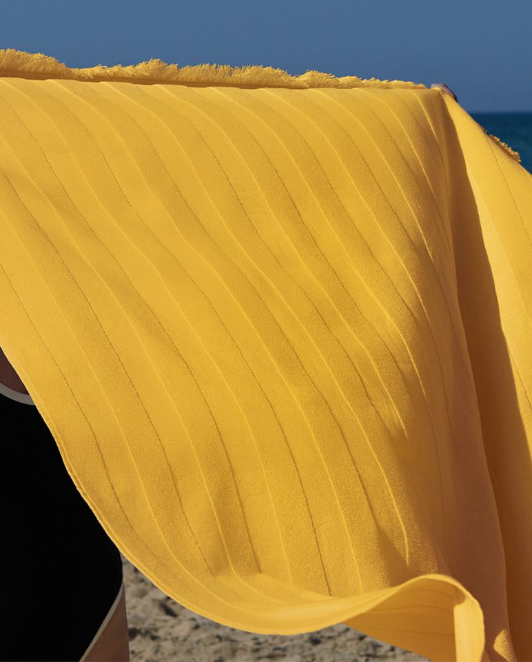 Fouta de plage rayée 90x200 | Jaune Olympe