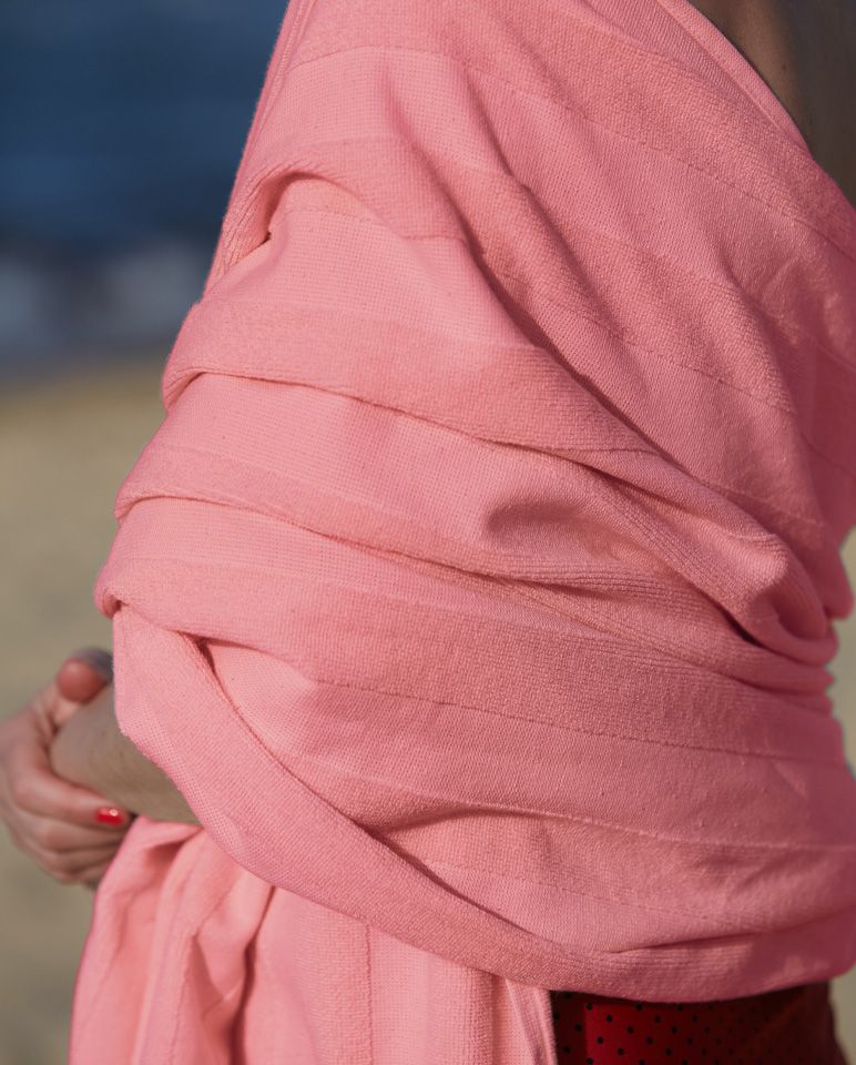 Fouta de plage rayée 90x200 | Rose Venus