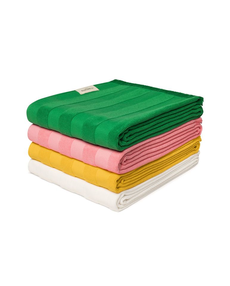 Fouta de plage rayée 90x200 | Blanc Nacré