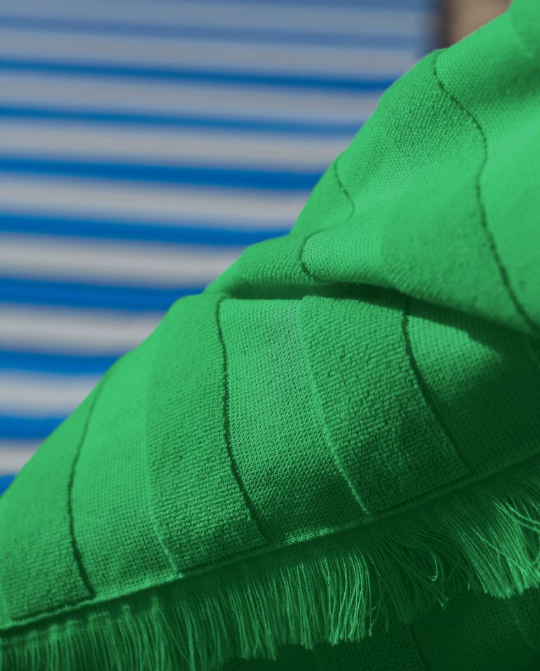 Fouta de plage rayée 90x200 | Vert Pomela
