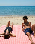 Fouta de plage Rayée XXL 200x200 | Rose Vénus