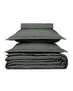 Housse de couette en lin | Gris Laurier Bourdon Noir