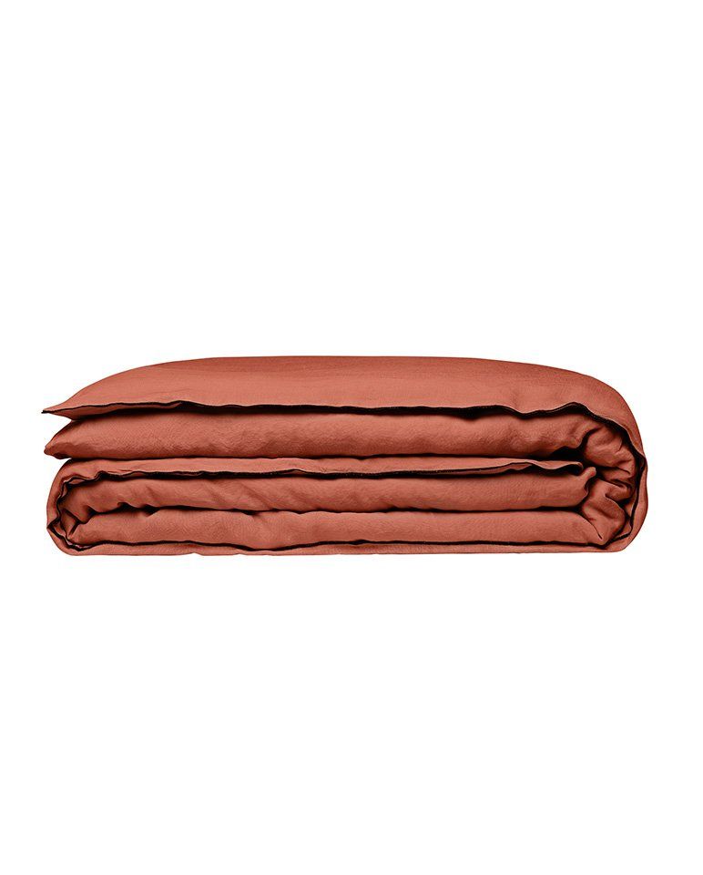 Housse de couette en lin | Terracotta Bourdon Noir