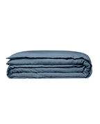 Housse de couette en lin | Bleu Horizon Bourdon Noir