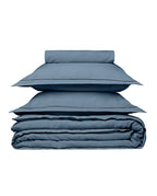 Housse de couette en lin | Bleu Horizon Bourdon Noir