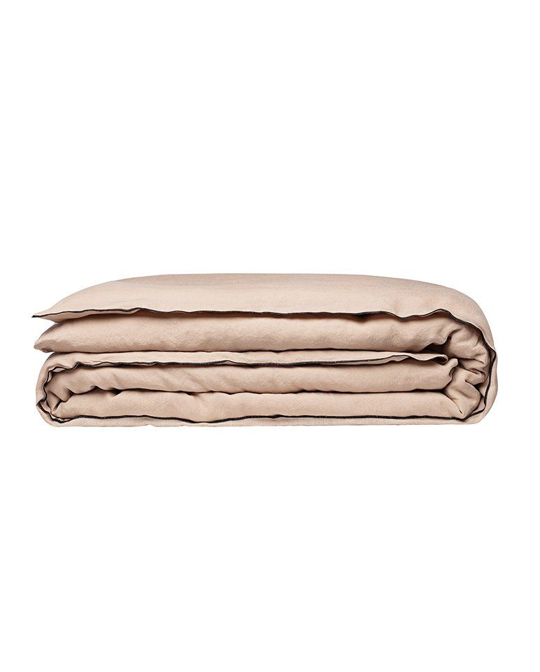 Housse de couette en lin | Moka Bourdon Noir