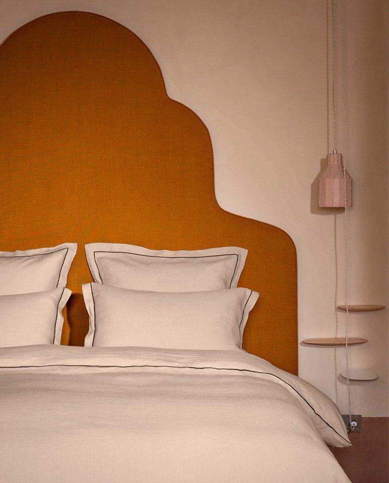 Housse de couette en lin | Moka Bourdon Noir