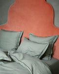 Housse de couette en lin | Vert Sauge Bourdon Noir