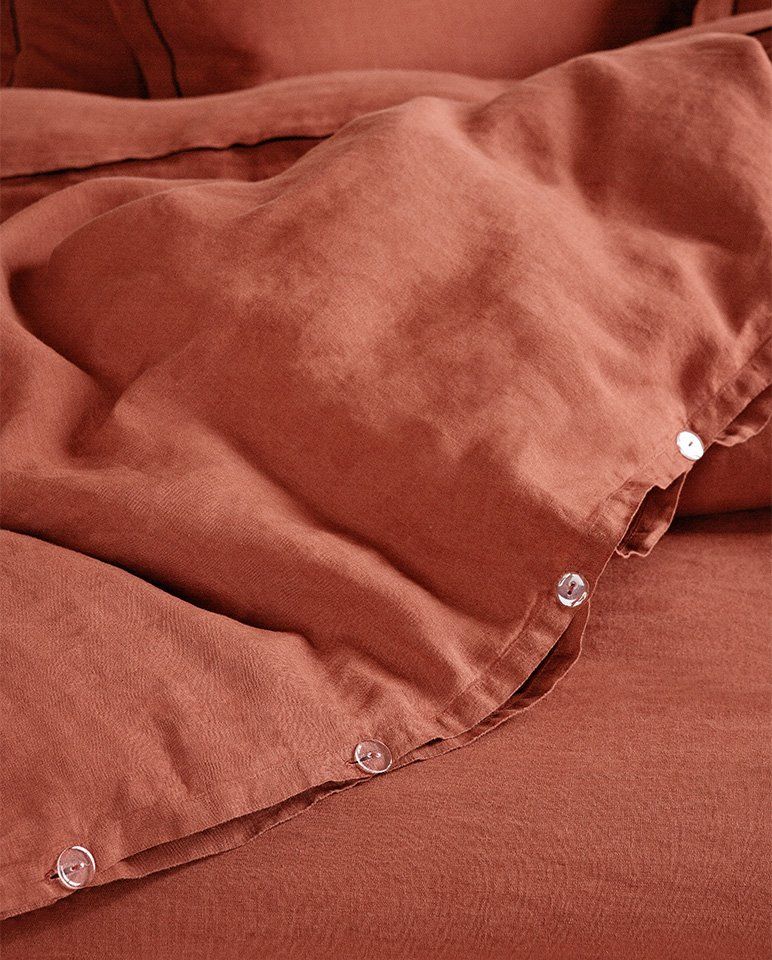 Housse de couette en lin | Vert Sauge Bourdon Noir