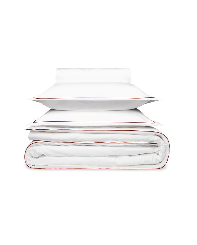 Satin Duvet Cover | White Red Basque Bumblebee