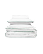 Satin Duvet Cover | White Bourdon English Green
