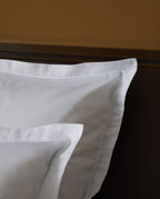 Housse de couette en satin | Blanc Bourdon Blanc