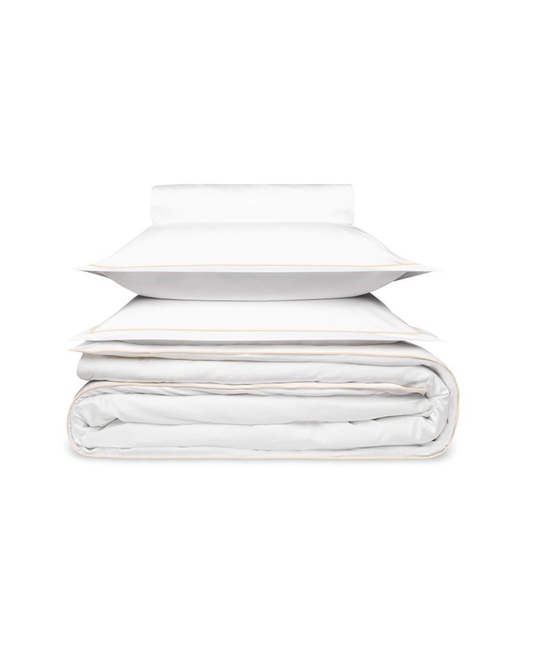 Satin Duvet Cover | White Bourdon Ecru