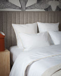 Housse de couette Percale de coton | Blanc Liseré Vanille