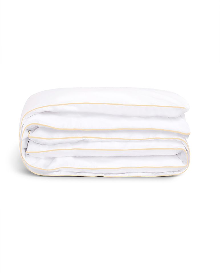 Housse de couette Percale de coton | Blanc Liseré Vanille