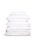 Housse de couette Percale de coton | Blanc Liseré Vanille
