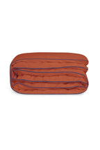 Percale Cotton Duvet Cover | Terracotta with Cobalt Blue Piping