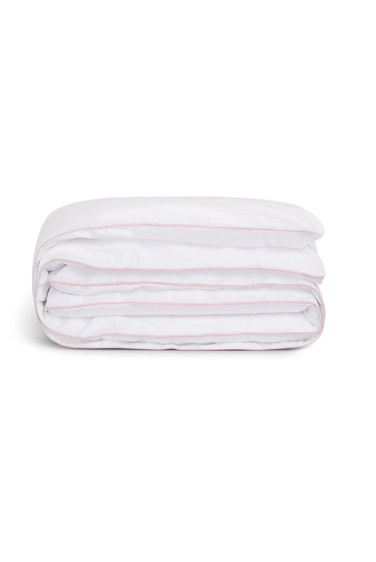Percale Cotton Duvet Cover | White Nymph Pink Border