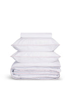 Housse de couette Percale de coton | Blanc Liseré Rose Nymphe