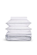 Housse de couette Percale de coton | Blanc Liseré Noir