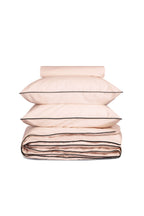 Housse de couette Percale de coton | Rose Nymphe Liseré Noir