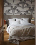 Percale Cotton Duvet Cover | White Storm Grey Piping