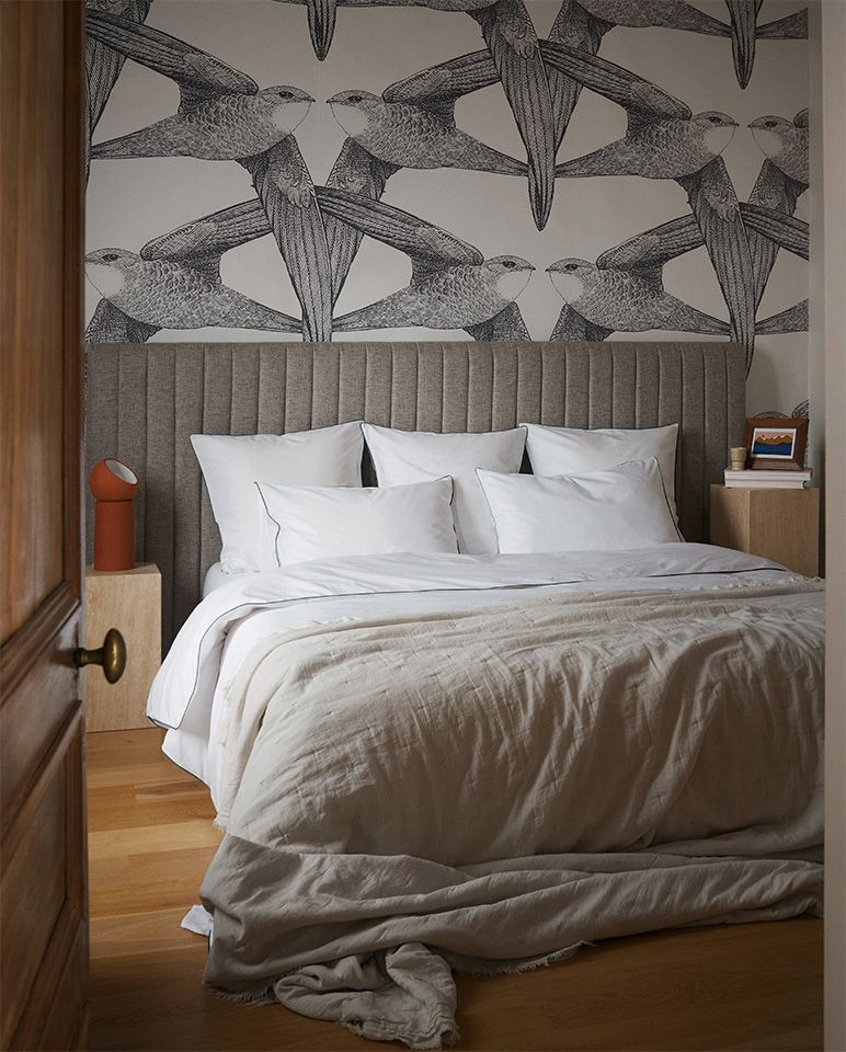 Percale Cotton Duvet Cover | White Storm Grey Piping