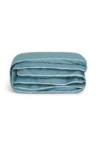 Housse de couette Percale de coton | Bleu Chardin Liseré Blanc