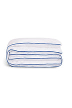 Housse de couette Percale de coton | Blanc Liseré Bleu Cobalt