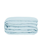 Housse de couette Percale de coton | Bleu Céleste Liseré Blanc