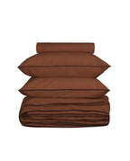 Housse de couette Percale de coton | Chocolat Liseré Noir