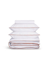 Housse de couette Percale de coton | Blanc Liseré Rouge Basque