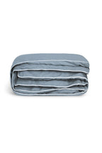 Housse de couette Percale de coton | Gris Liseré Blanc