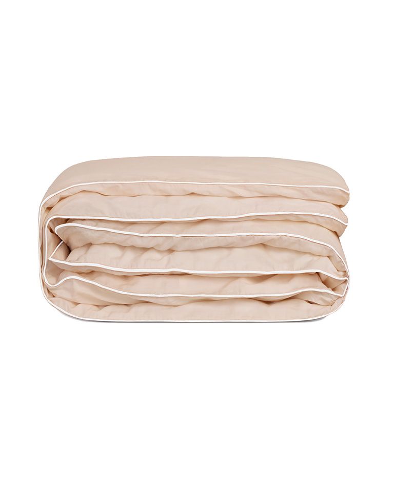 Housse de couette Percale de coton | Nude Liseré Blanc