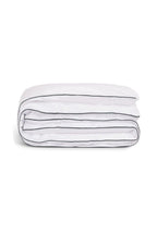 Housse de couette Percale de coton | Blanc Liseré Gris