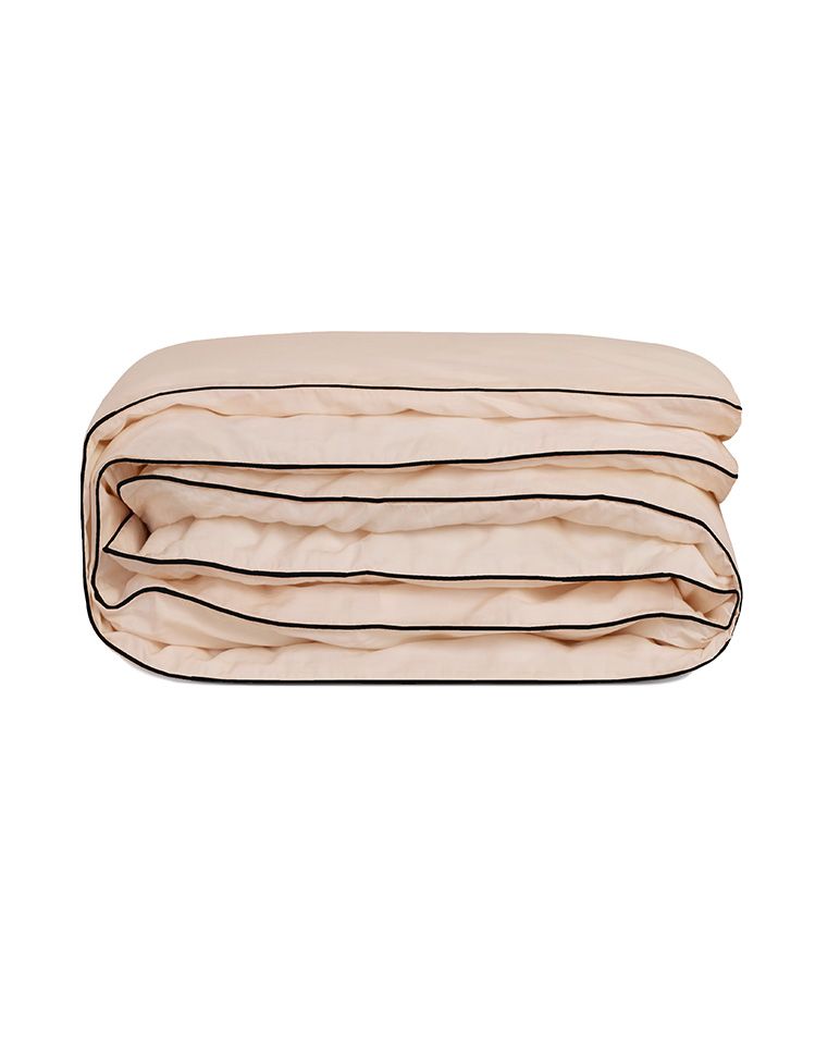 Housse de couette Percale de coton | Nude Liseré Noir