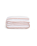 Housse de couette Percale de coton | Blanc Liseré Rouge Brique