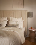 Housse de couette Percale de coton | Ecru Liseré Blanc