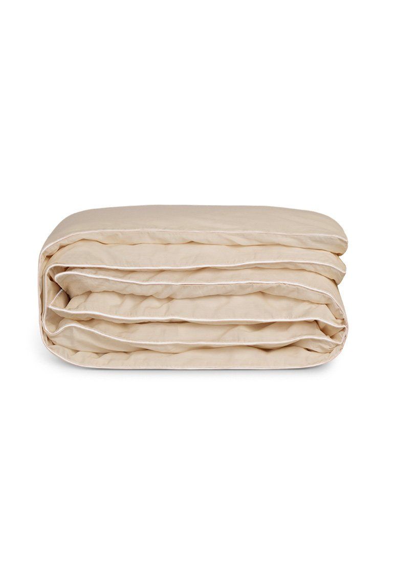 Housse de couette Percale de coton | Ecru Liseré Blanc