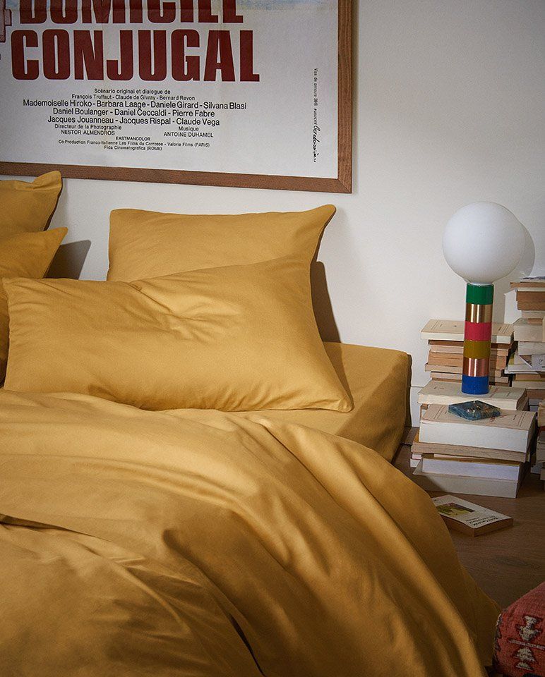 Housse de couette Percale de coton | Ocre